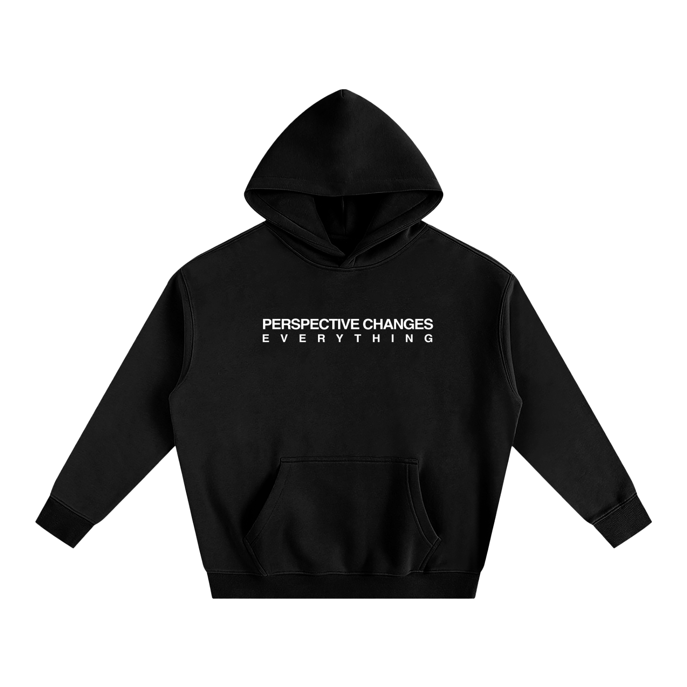 "Perspective Changes Everything" Oversize Fleeced Hoodie