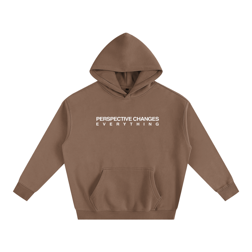 "Perspective Changes Everything" Oversize Fleeced Hoodie