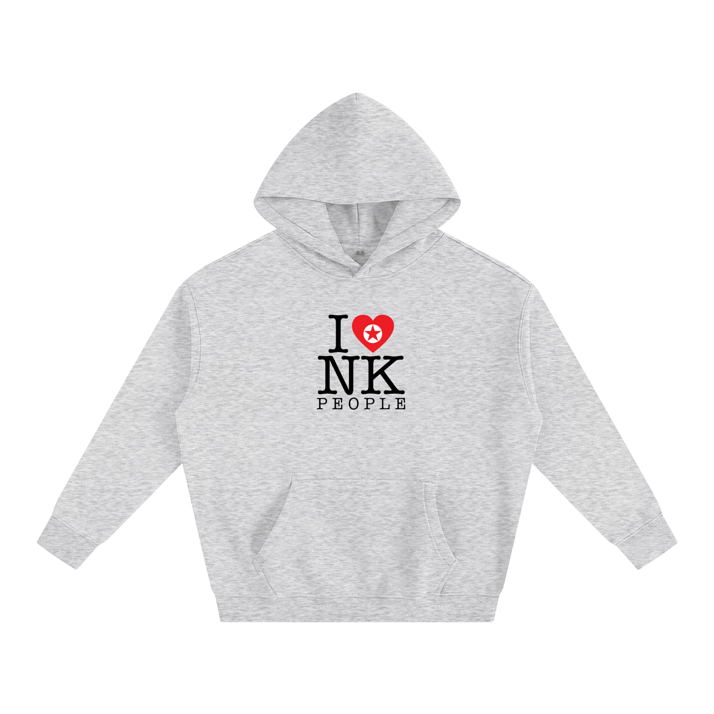 "LOVE NK PEOPLE" Grey Fleeced Hoodie