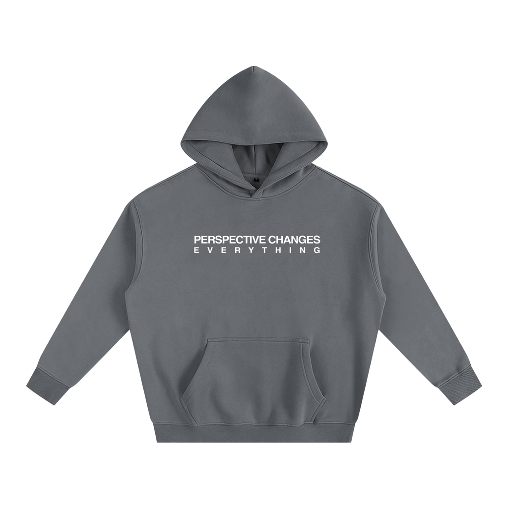 "Perspective Changes Everything" Oversize Fleeced Hoodie